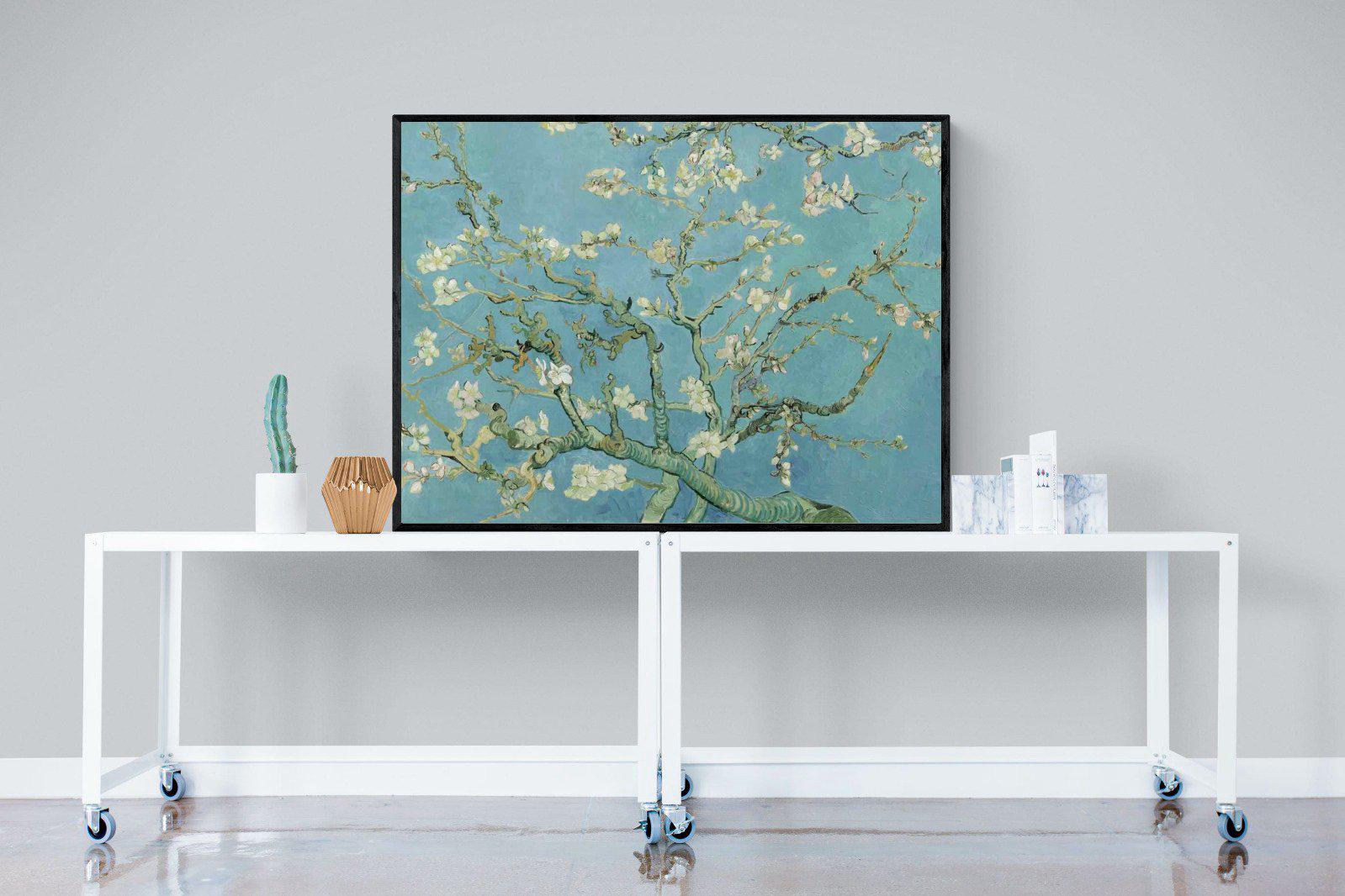 Van Gogh Almond Blossoms-Wall_Art-120 x 90cm-Mounted Canvas-Black-Pixalot