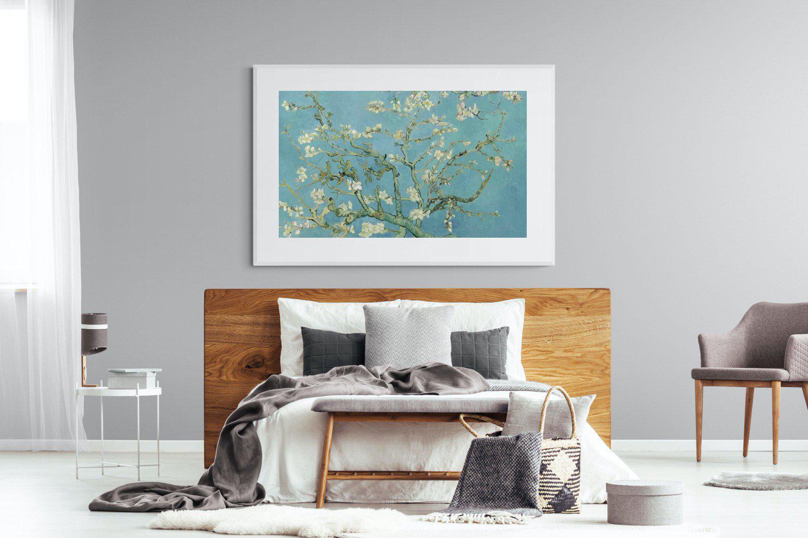 Van Gogh Almond Blossoms-Wall_Art-150 x 100cm-Framed Print-White-Pixalot