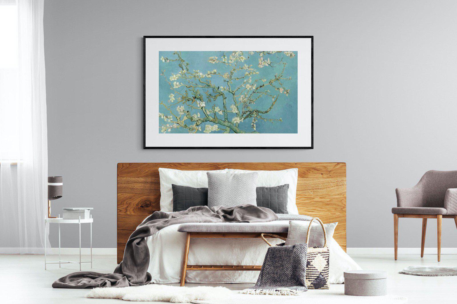 Van Gogh Almond Blossoms-Wall_Art-150 x 100cm-Framed Print-Black-Pixalot