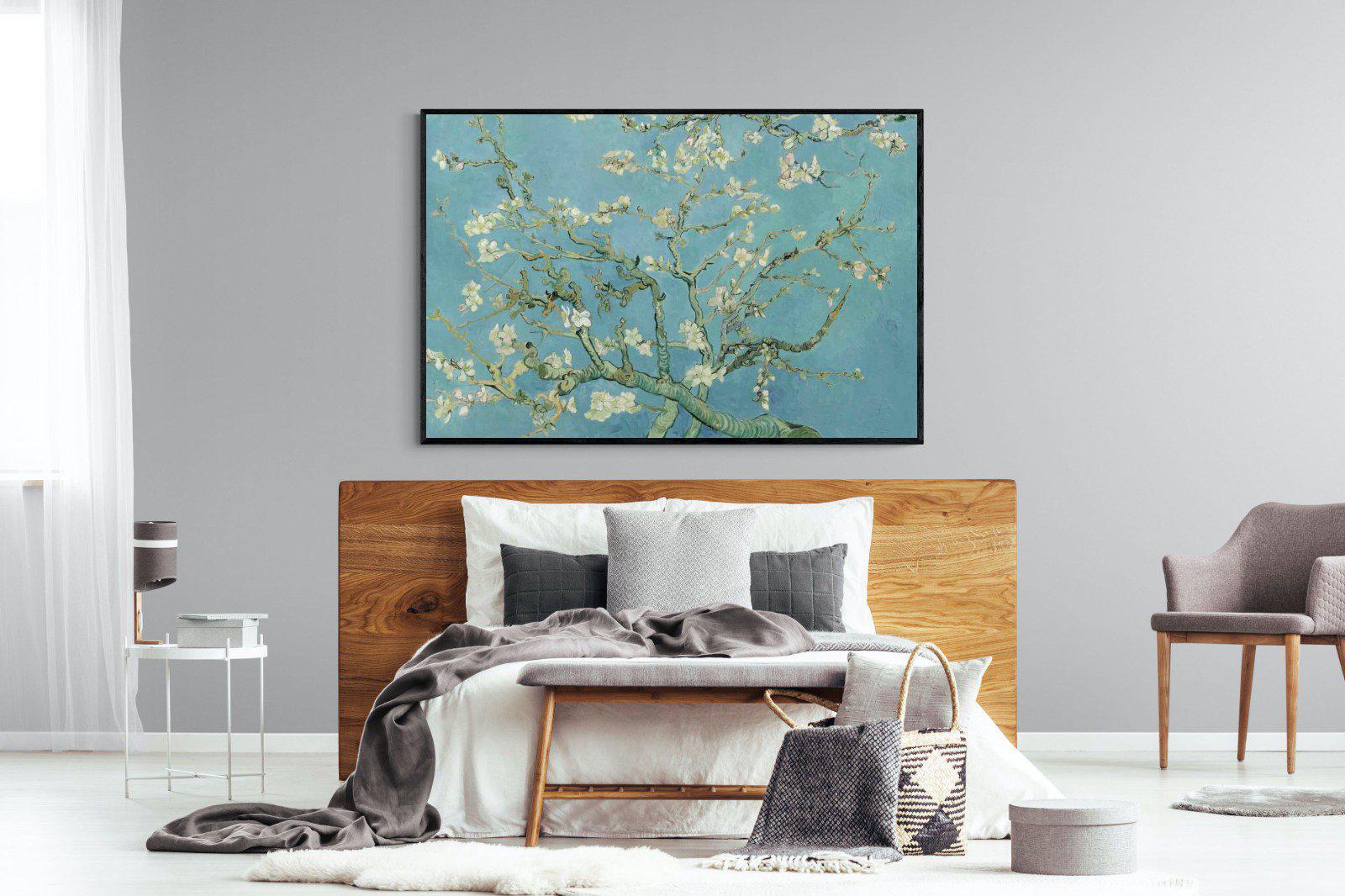 Van Gogh Almond Blossoms-Wall_Art-150 x 100cm-Mounted Canvas-Black-Pixalot