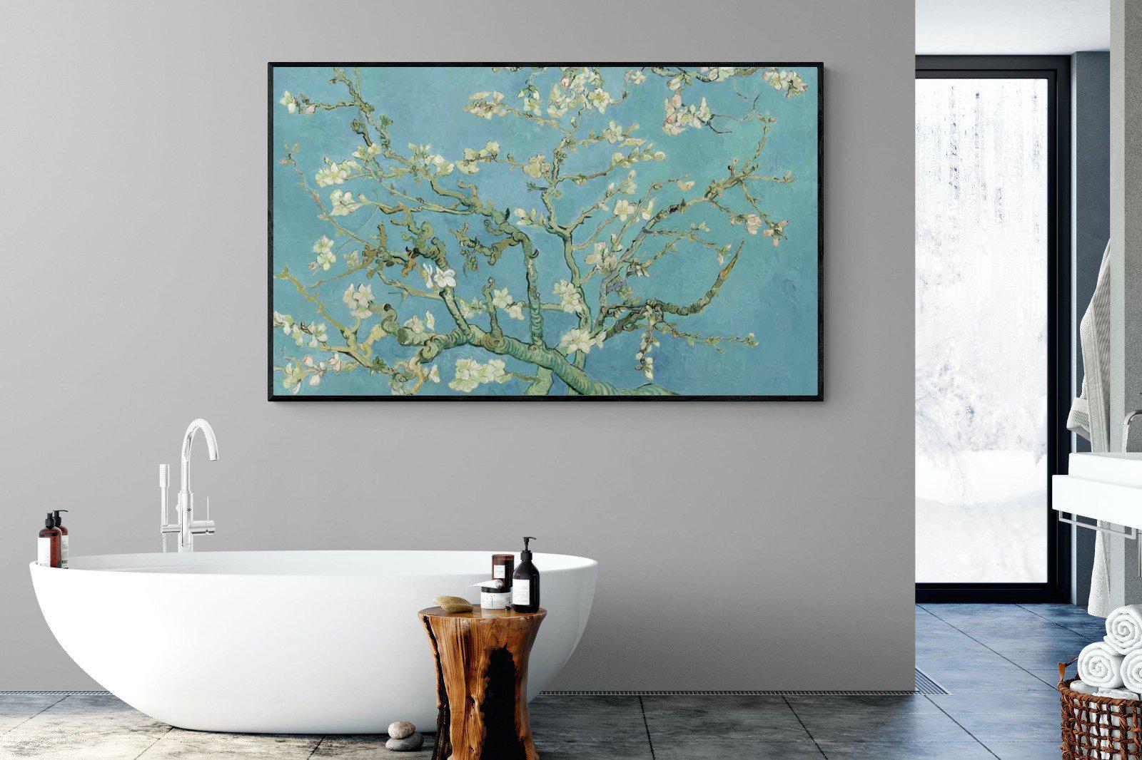 Van Gogh Almond Blossoms-Wall_Art-180 x 110cm-Mounted Canvas-Black-Pixalot