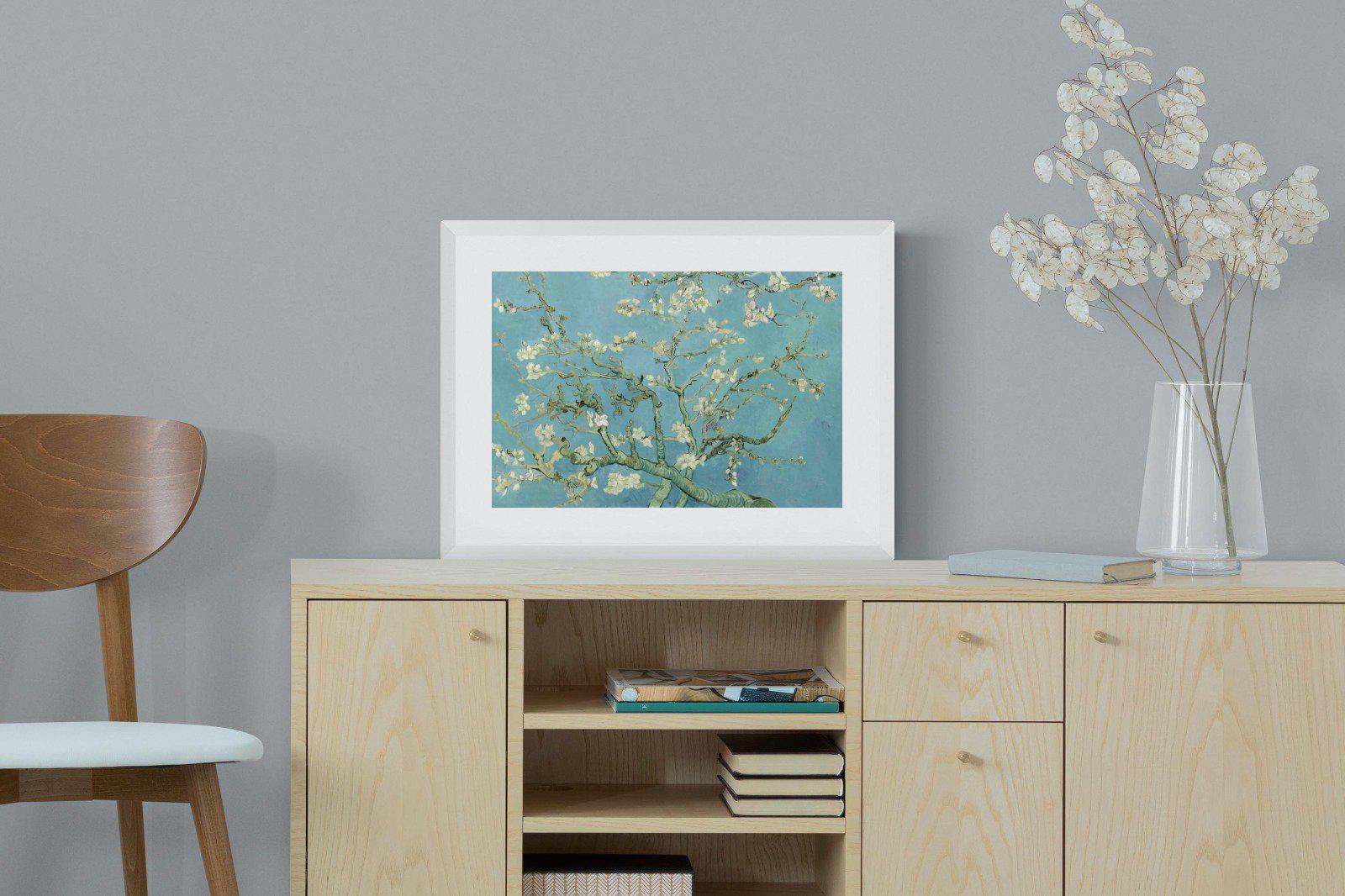 Van Gogh Almond Blossoms-Wall_Art-60 x 45cm-Framed Print-White-Pixalot