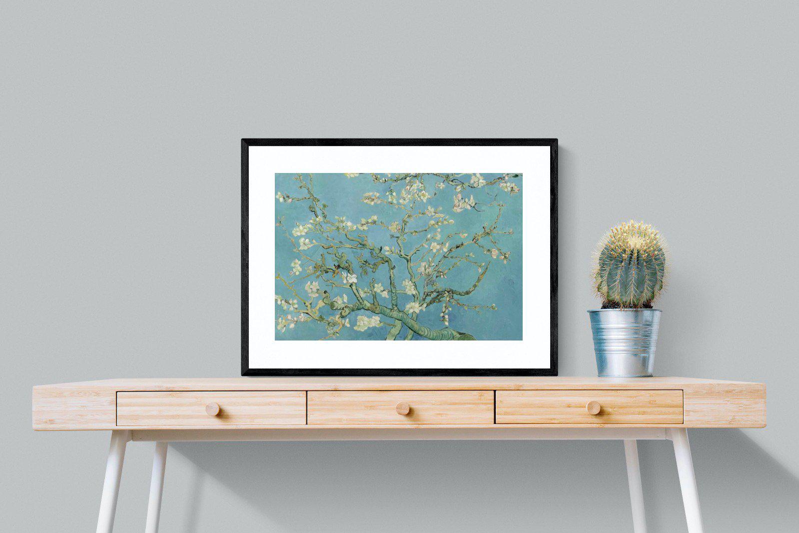 Van Gogh Almond Blossoms-Wall_Art-80 x 60cm-Framed Print-Black-Pixalot