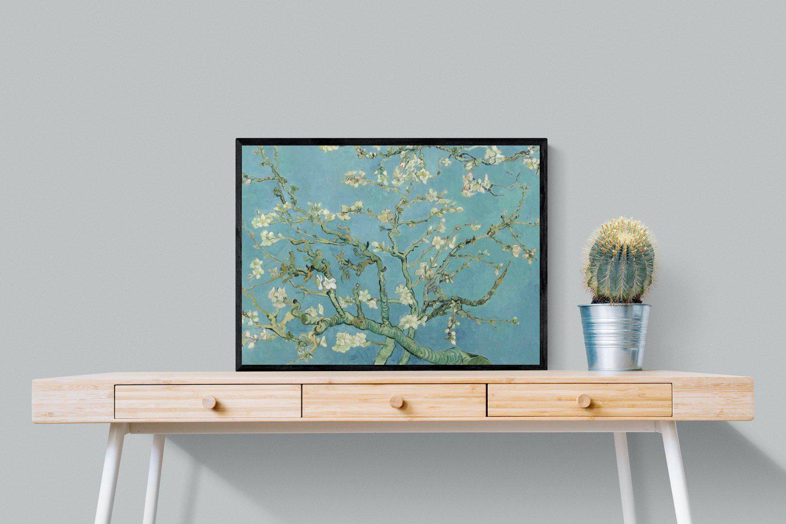 Van Gogh Almond Blossoms-Wall_Art-80 x 60cm-Mounted Canvas-Black-Pixalot