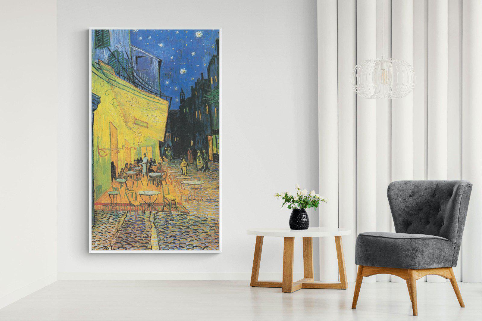 Van Gogh Café Terrace at Night-Wall_Art-130 x 220cm-Mounted Canvas-White-Pixalot