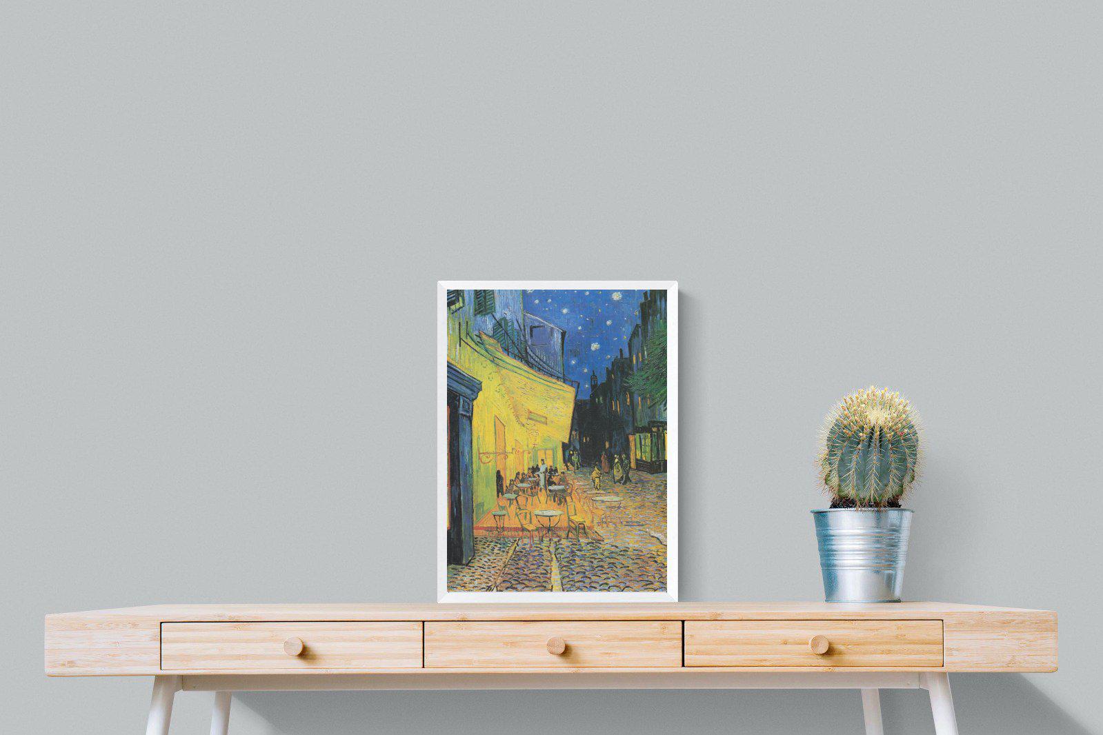 Van Gogh Café Terrace at Night-Wall_Art-45 x 60cm-Mounted Canvas-White-Pixalot
