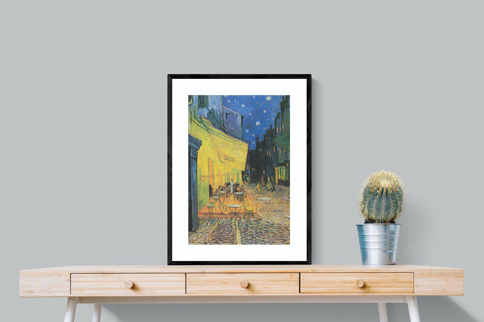 Van Gogh Café Terrace at Night-Wall_Art-60 x 80cm-Framed Print-Black-Pixalot