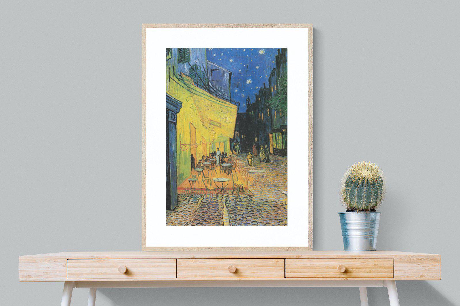 Van Gogh Café Terrace at Night-Wall_Art-75 x 100cm-Framed Print-Wood-Pixalot