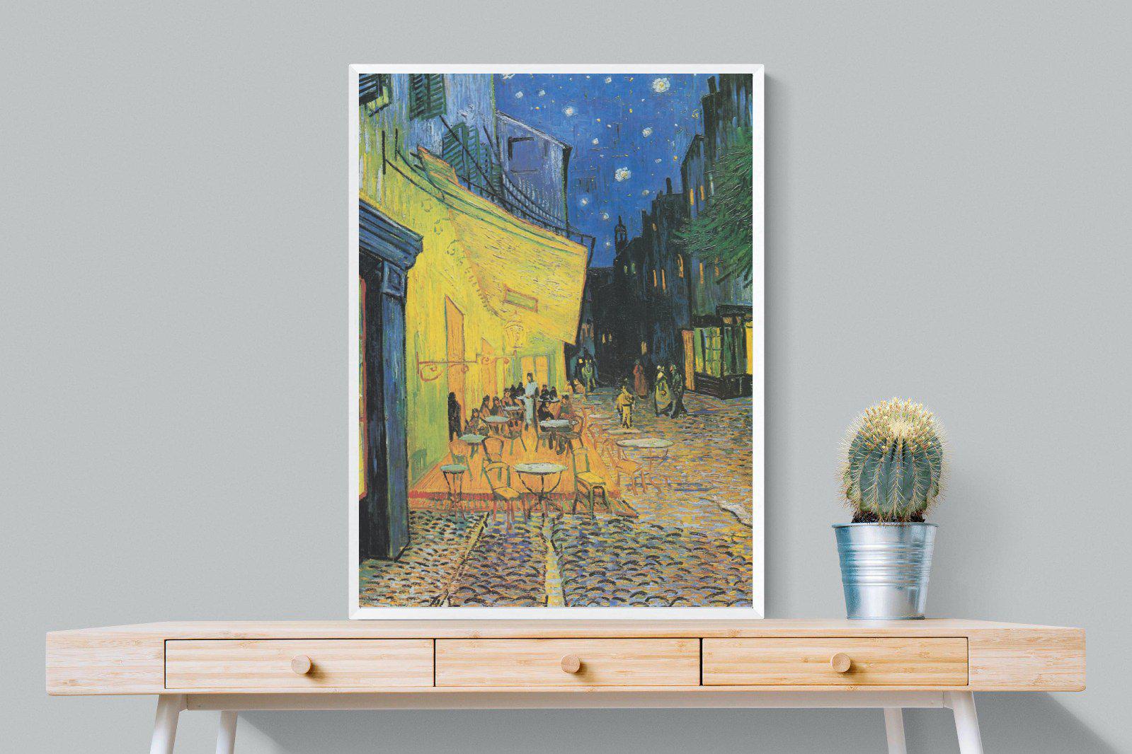 Van Gogh Café Terrace at Night-Wall_Art-75 x 100cm-Mounted Canvas-White-Pixalot