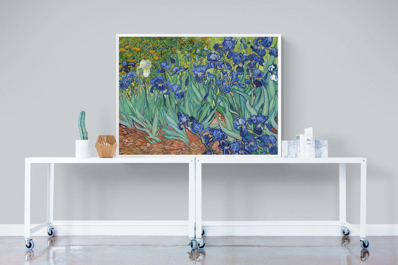 Van Gogh Irises-Wall_Art-120 x 90cm-Mounted Canvas-White-Pixalot