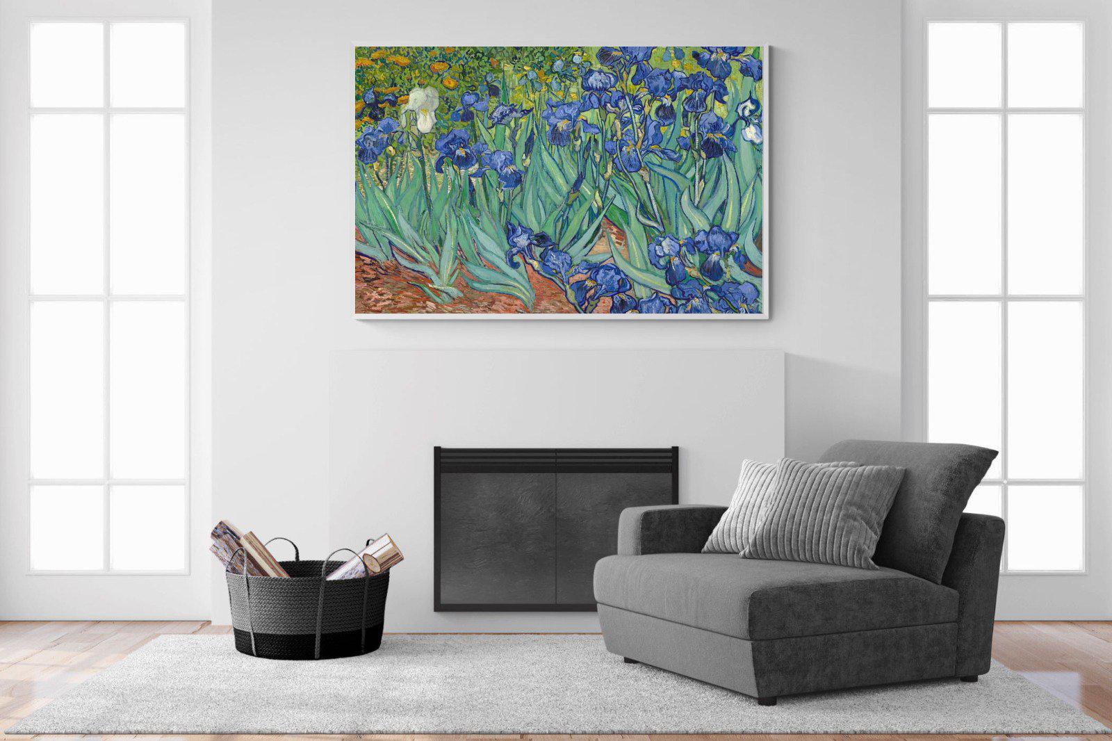 Van Gogh Irises-Wall_Art-150 x 100cm-Mounted Canvas-White-Pixalot