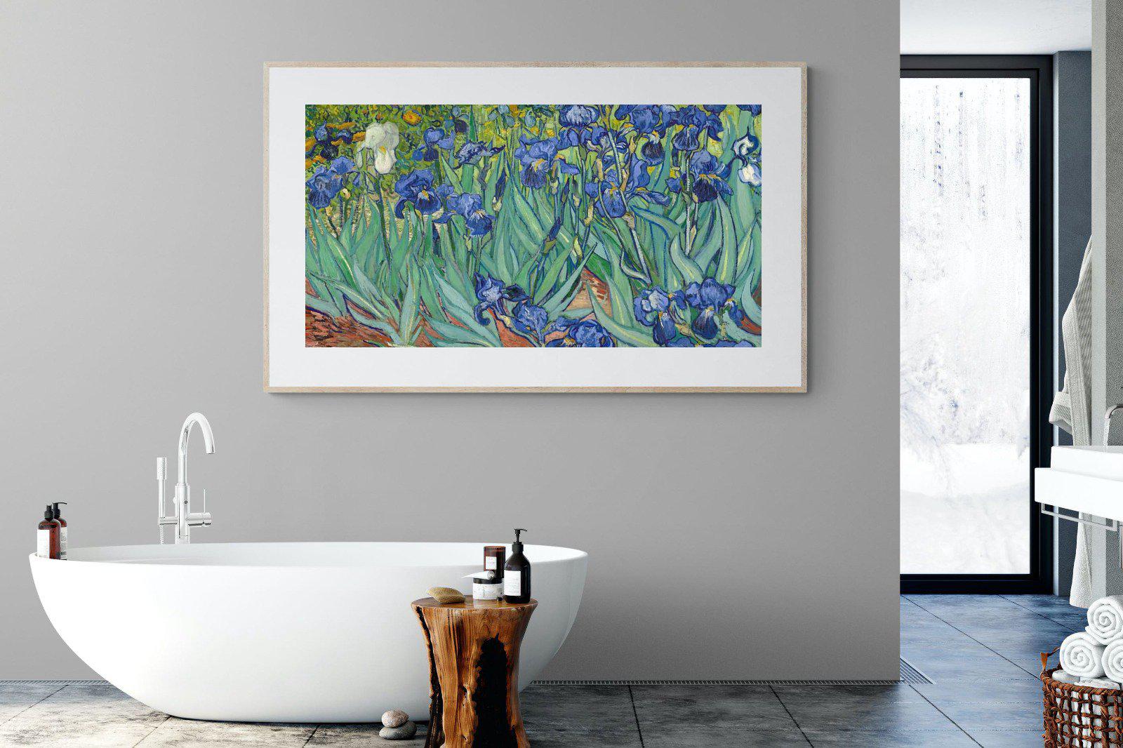 Van Gogh Irises-Wall_Art-180 x 110cm-Framed Print-Wood-Pixalot