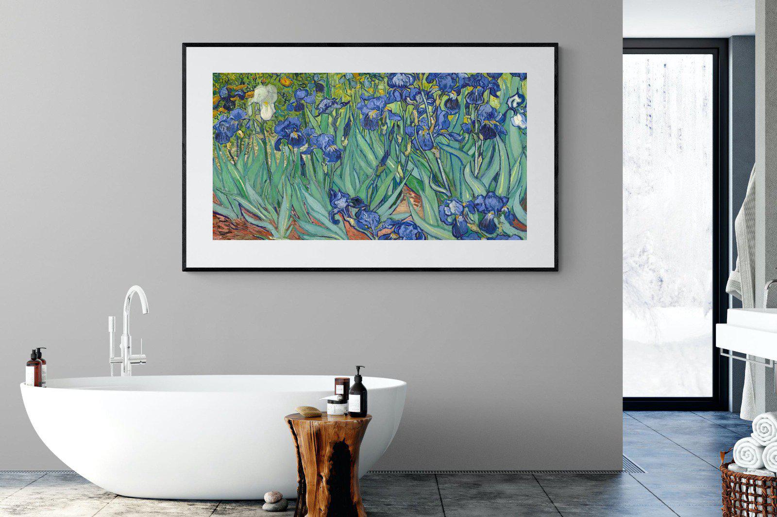Van Gogh Irises-Wall_Art-180 x 110cm-Framed Print-Black-Pixalot