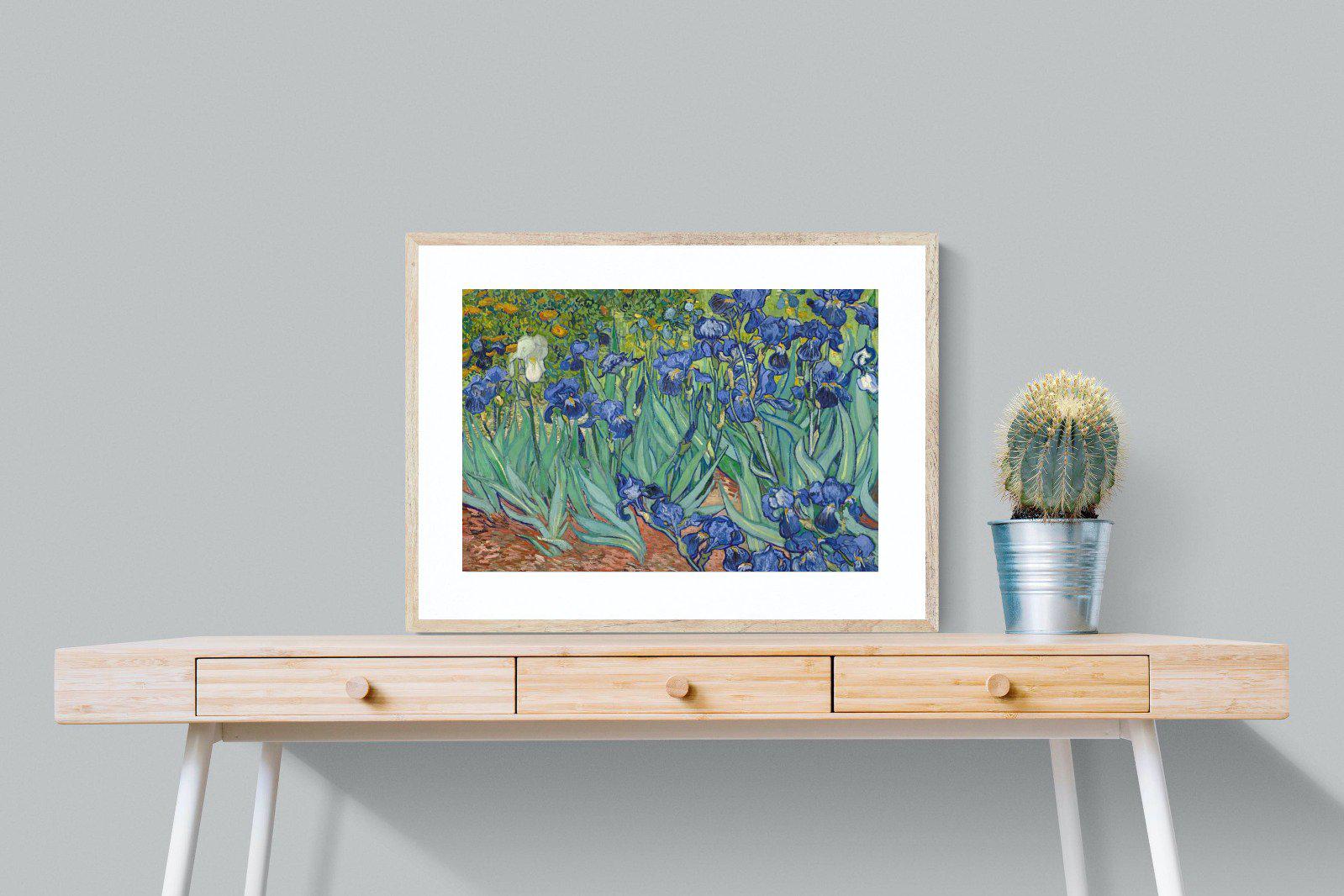 Van Gogh Irises-Wall_Art-80 x 60cm-Framed Print-Wood-Pixalot