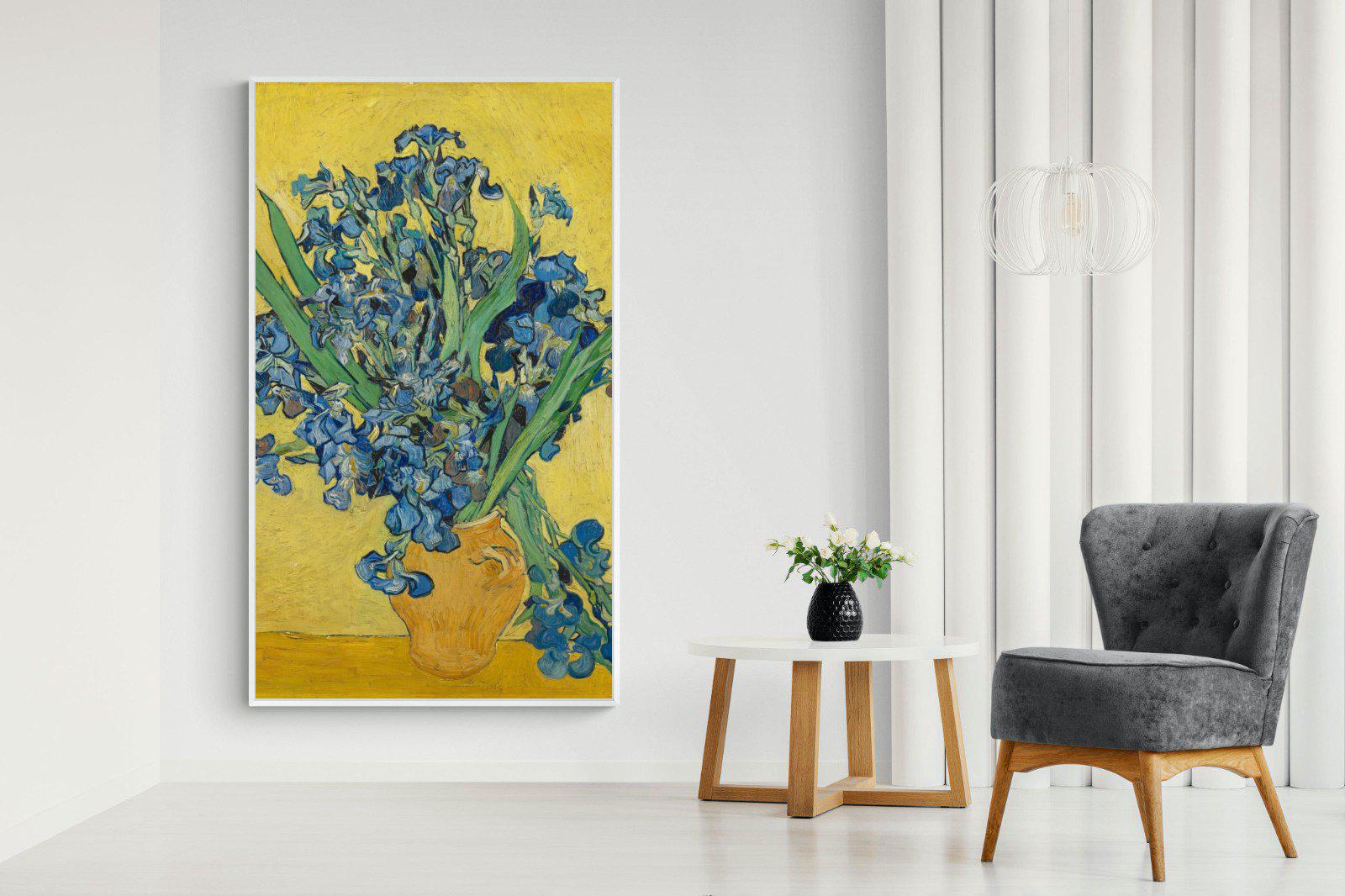 Van Gogh Irises in Vase-Wall_Art-130 x 220cm-Mounted Canvas-White-Pixalot