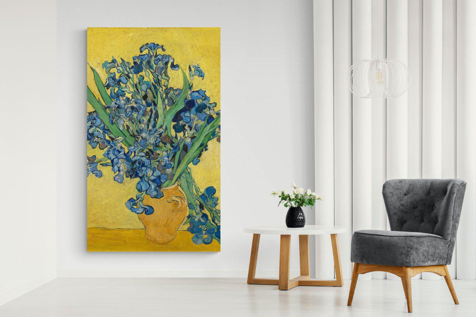 Van Gogh Irises in Vase-Wall_Art-130 x 220cm-Mounted Canvas-No Frame-Pixalot