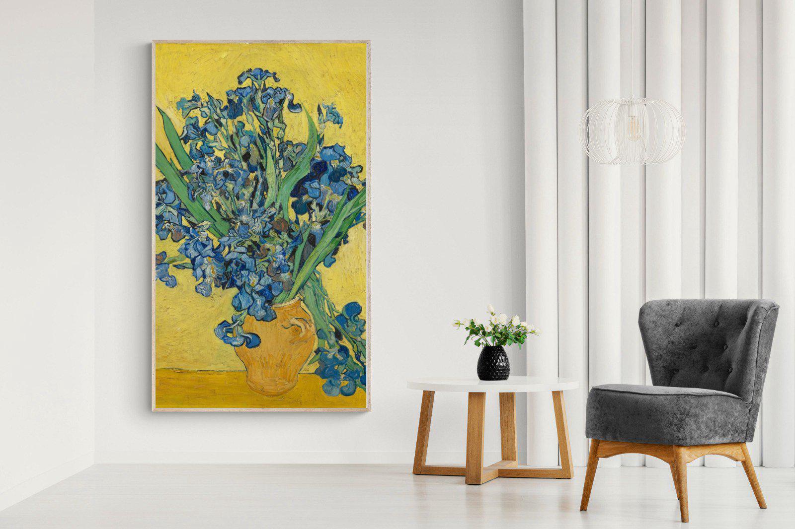 Van Gogh Irises in Vase-Wall_Art-130 x 220cm-Mounted Canvas-Wood-Pixalot