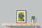Van Gogh Irises in Vase-Wall_Art-45 x 60cm-Framed Print-Black-Pixalot