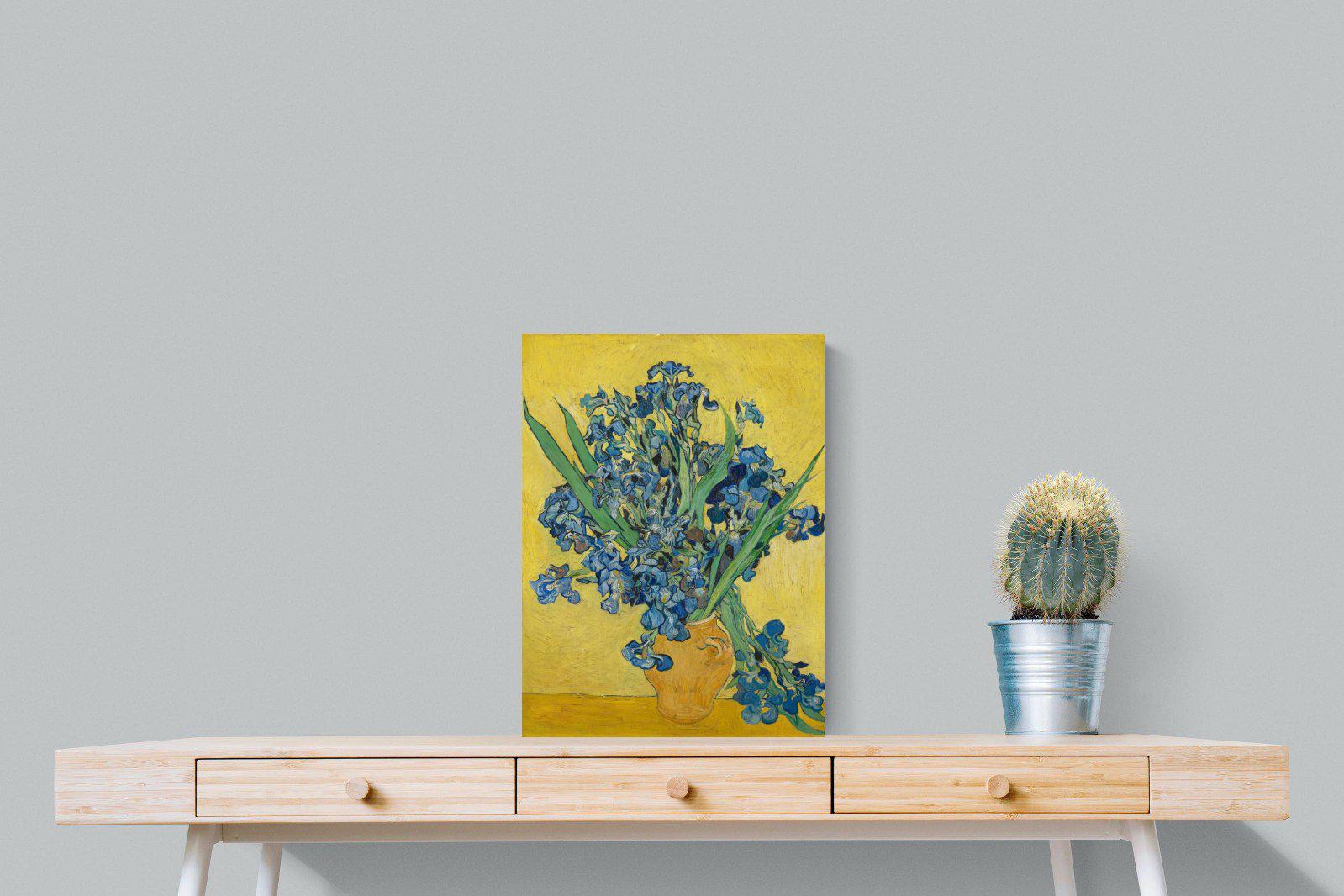 Van Gogh Irises in Vase-Wall_Art-45 x 60cm-Mounted Canvas-No Frame-Pixalot