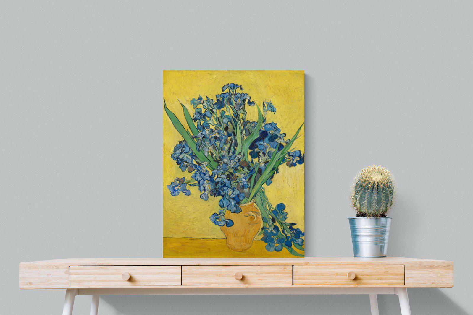 Van Gogh Irises in Vase-Wall_Art-60 x 80cm-Mounted Canvas-No Frame-Pixalot