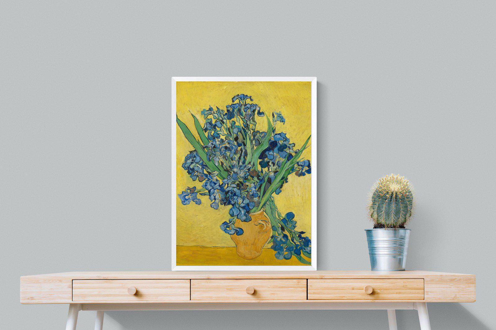 Van Gogh Irises in Vase-Wall_Art-60 x 80cm-Mounted Canvas-White-Pixalot