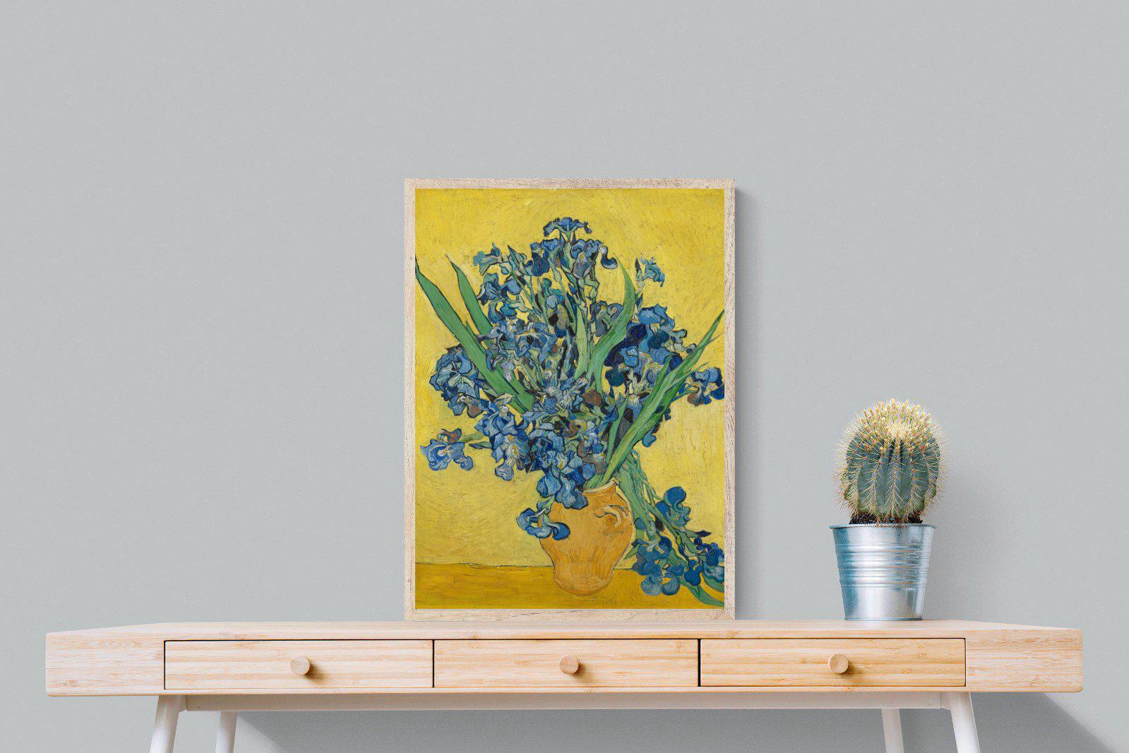 Van Gogh Irises in Vase-Wall_Art-60 x 80cm-Mounted Canvas-Wood-Pixalot