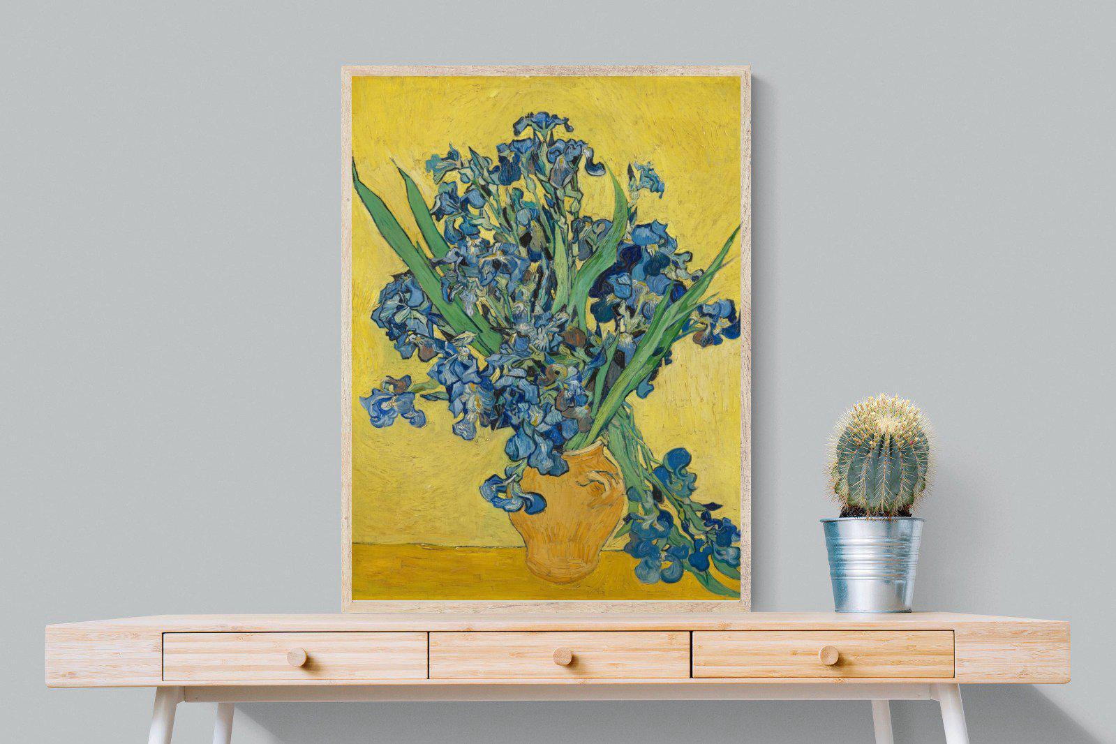 Van Gogh Irises in Vase-Wall_Art-75 x 100cm-Mounted Canvas-Wood-Pixalot
