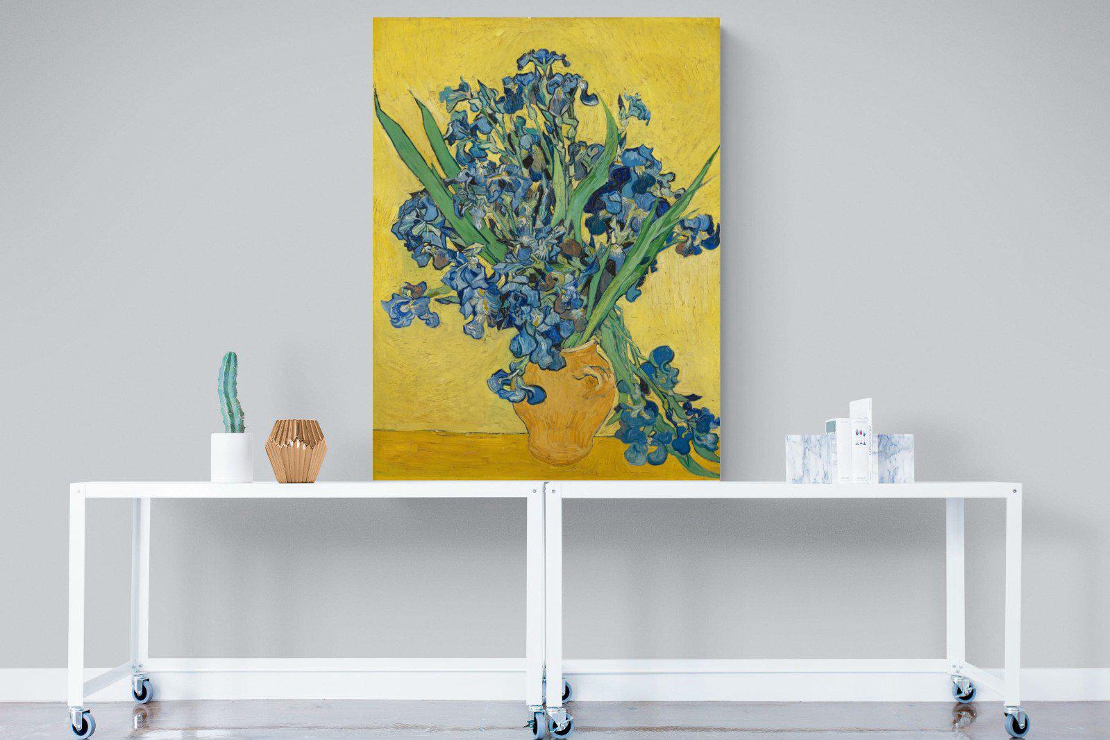Van Gogh Irises in Vase-Wall_Art-90 x 120cm-Mounted Canvas-No Frame-Pixalot