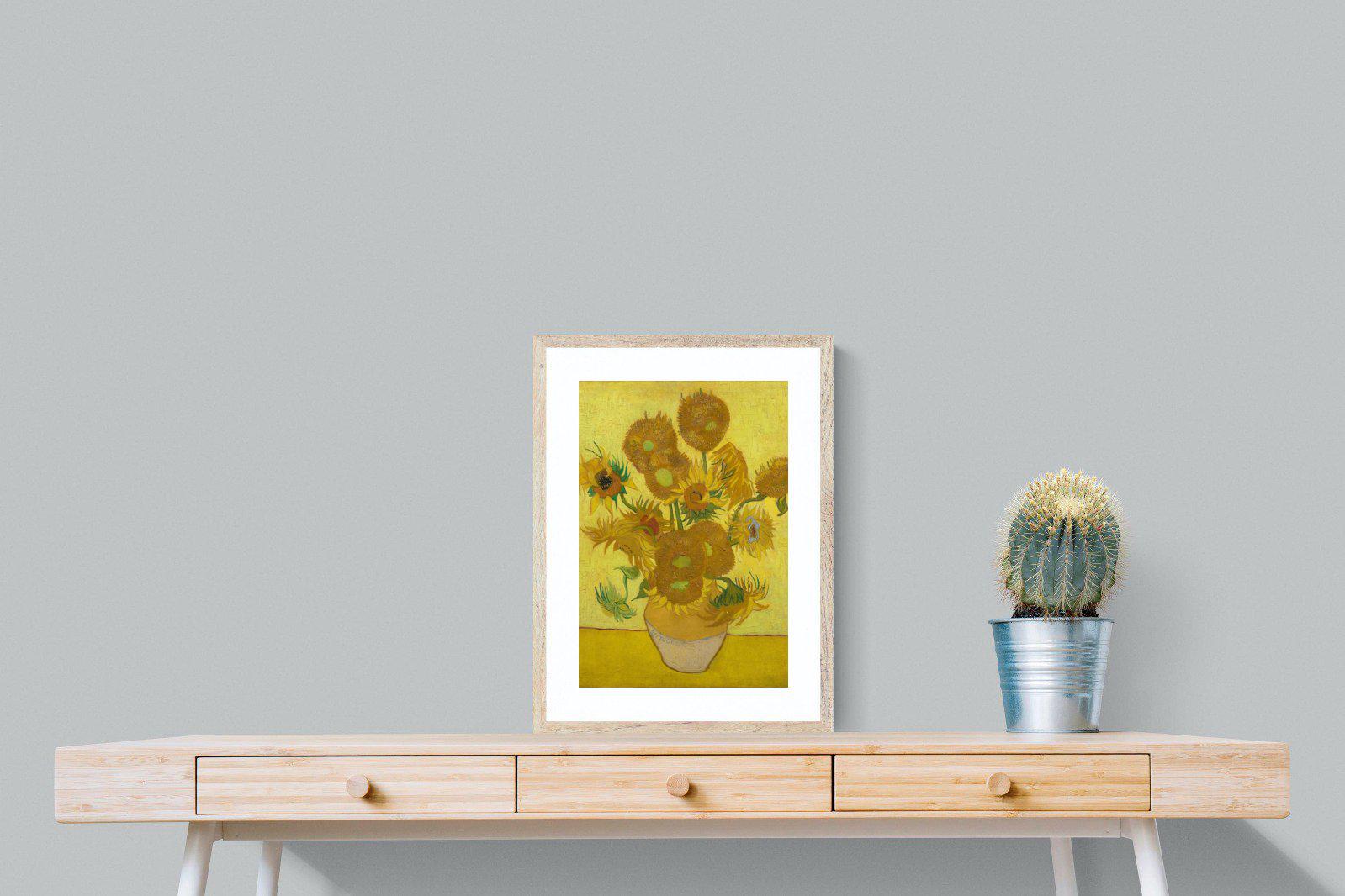 Van Gogh Sunflowers-Wall_Art-45 x 60cm-Framed Print-Wood-Pixalot
