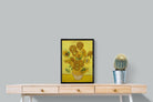 Van Gogh Sunflowers-Wall_Art-45 x 60cm-Mounted Canvas-Black-Pixalot
