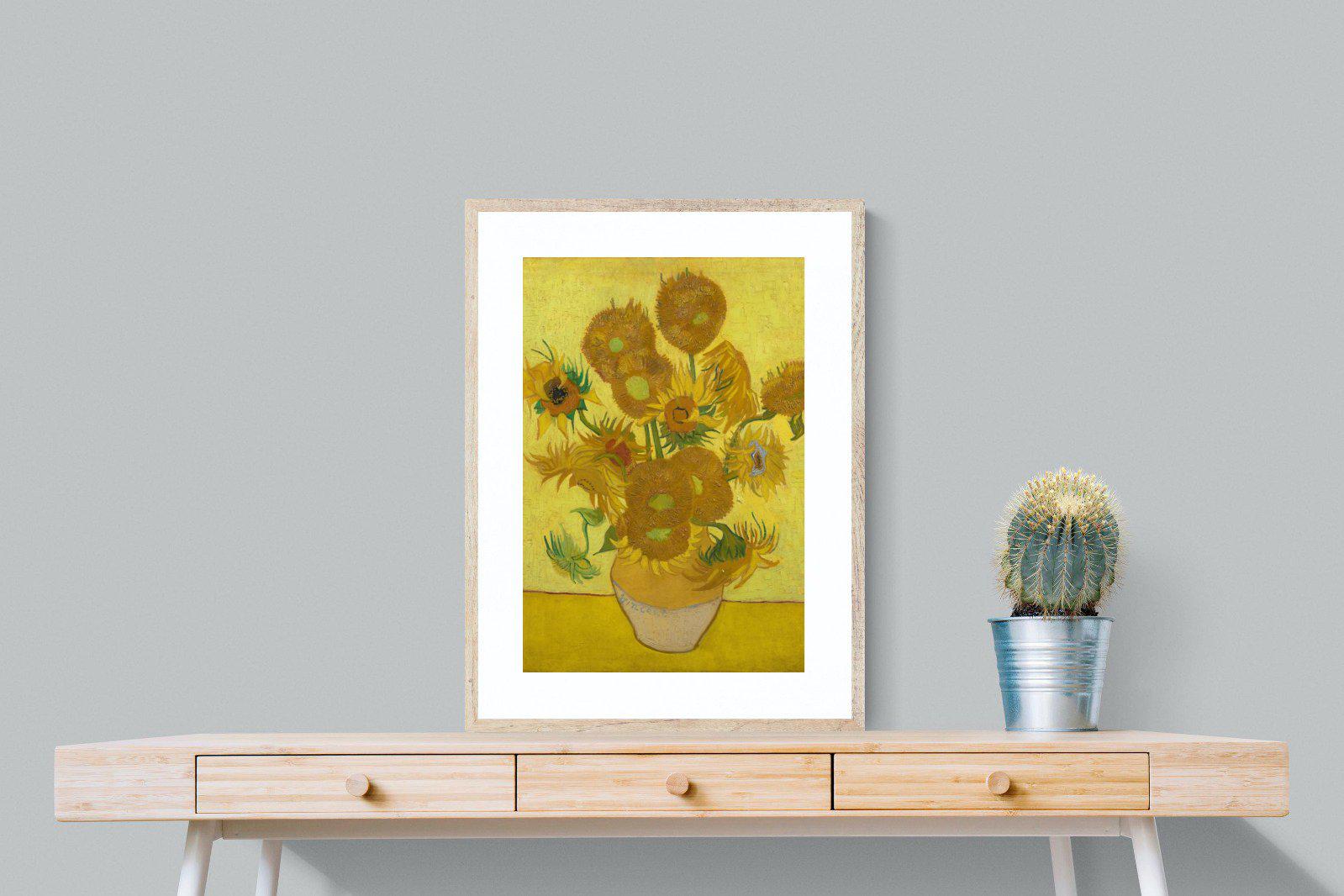 Van Gogh Sunflowers-Wall_Art-60 x 80cm-Framed Print-Wood-Pixalot