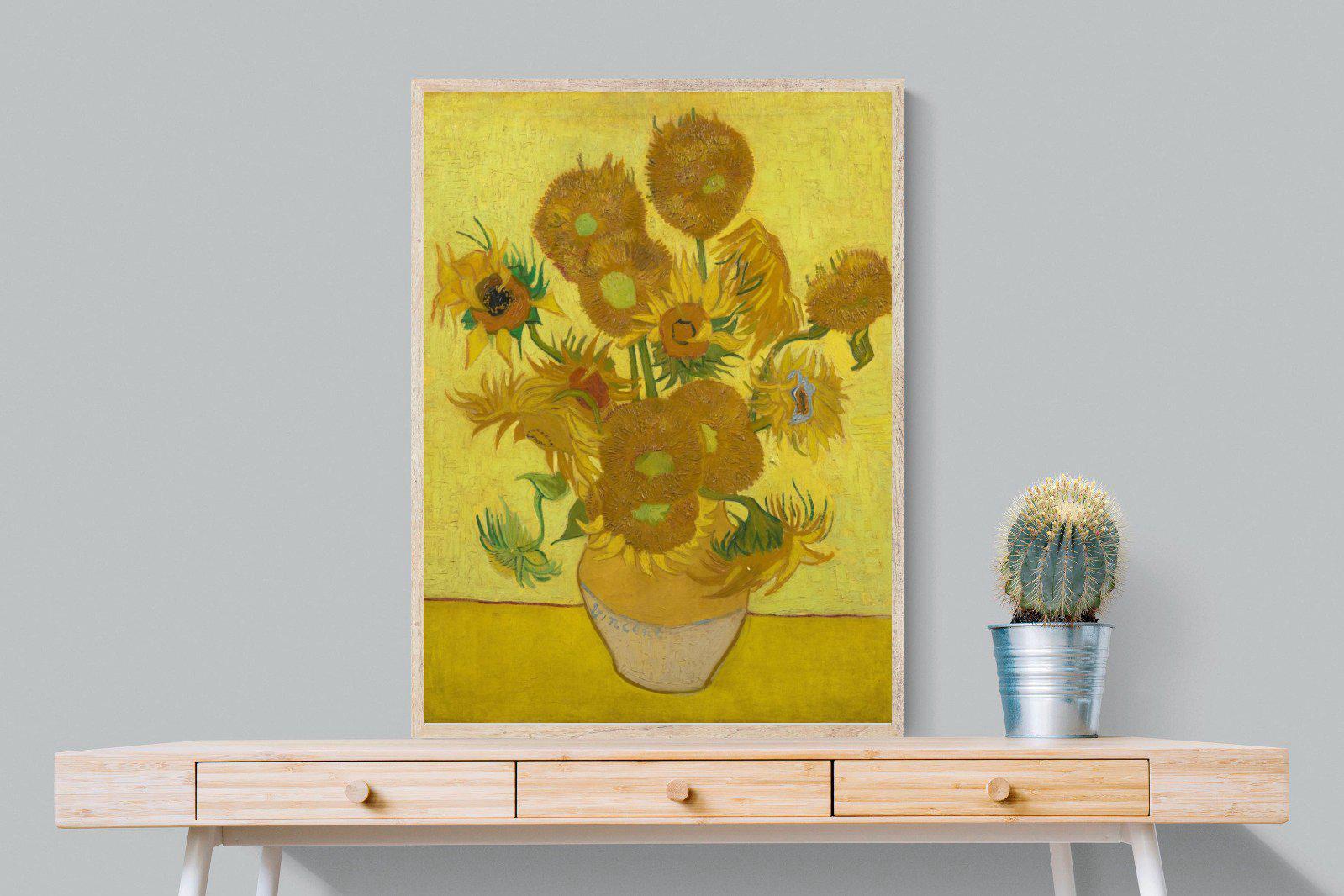 Van Gogh Sunflowers-Wall_Art-75 x 100cm-Mounted Canvas-Wood-Pixalot