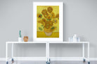 Van Gogh Sunflowers-Wall_Art-90 x 120cm-Framed Print-White-Pixalot