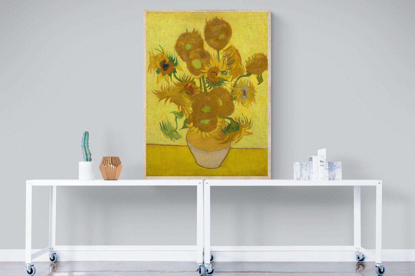 Van Gogh Sunflowers-Wall_Art-90 x 120cm-Mounted Canvas-Wood-Pixalot