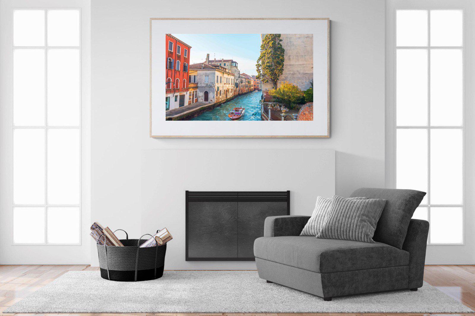 Venice Canal-Wall_Art-150 x 100cm-Framed Print-Wood-Pixalot