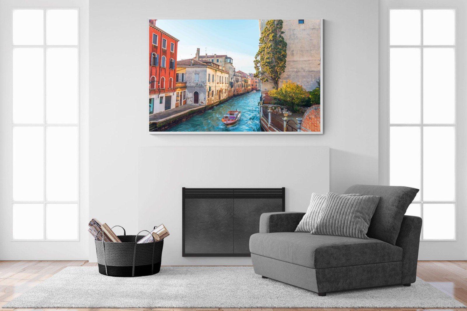 Venice Canal-Wall_Art-150 x 100cm-Mounted Canvas-White-Pixalot