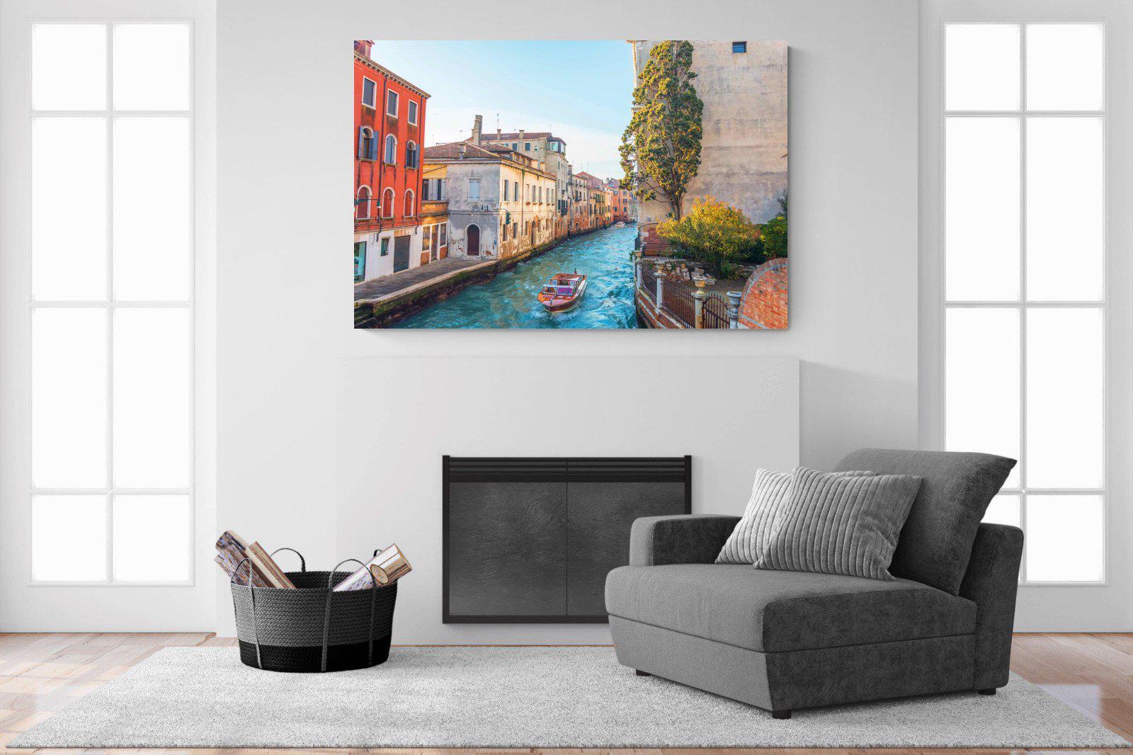 Venice Canal-Wall_Art-150 x 100cm-Mounted Canvas-No Frame-Pixalot