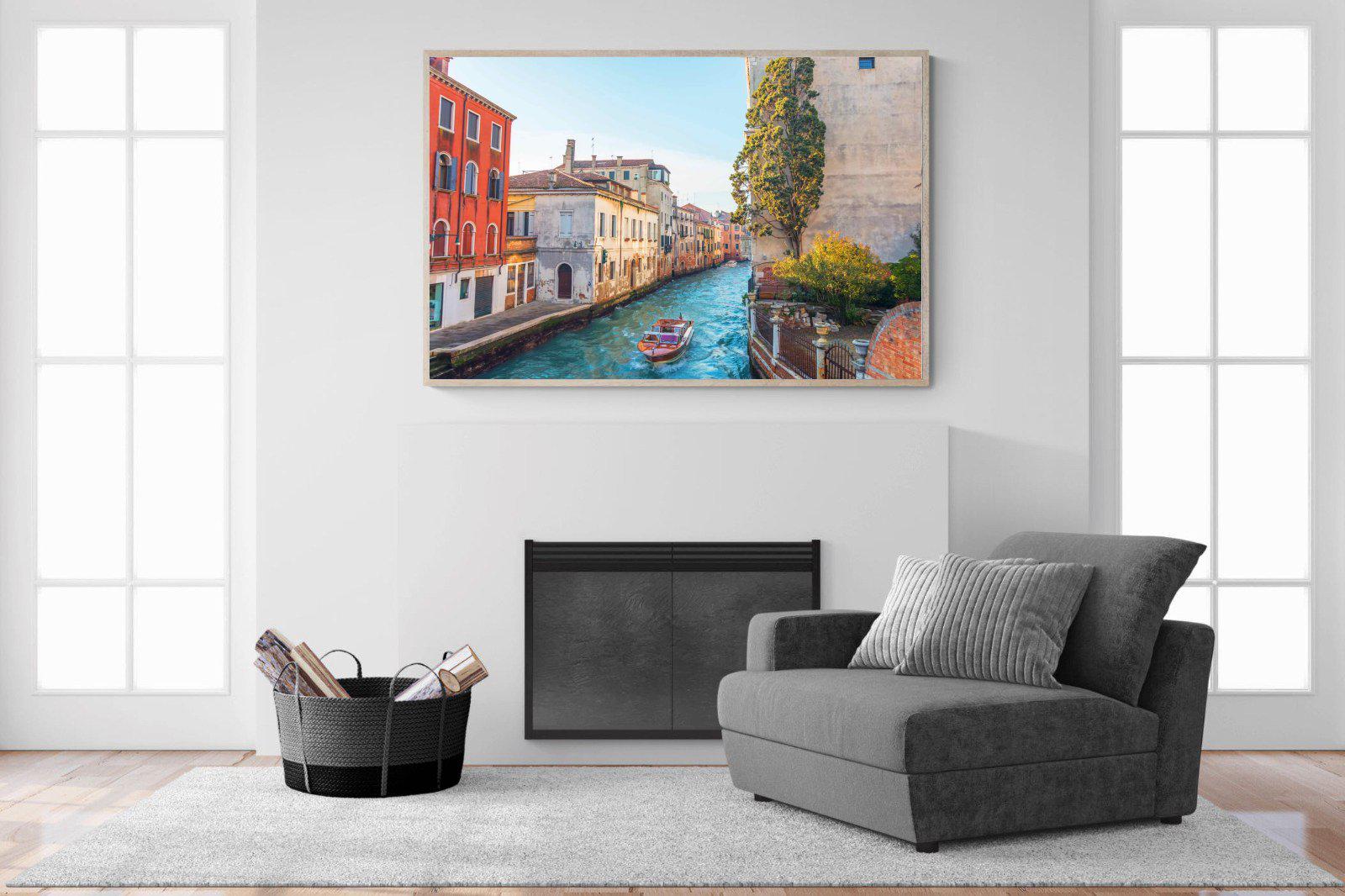 Venice Canal-Wall_Art-150 x 100cm-Mounted Canvas-Wood-Pixalot