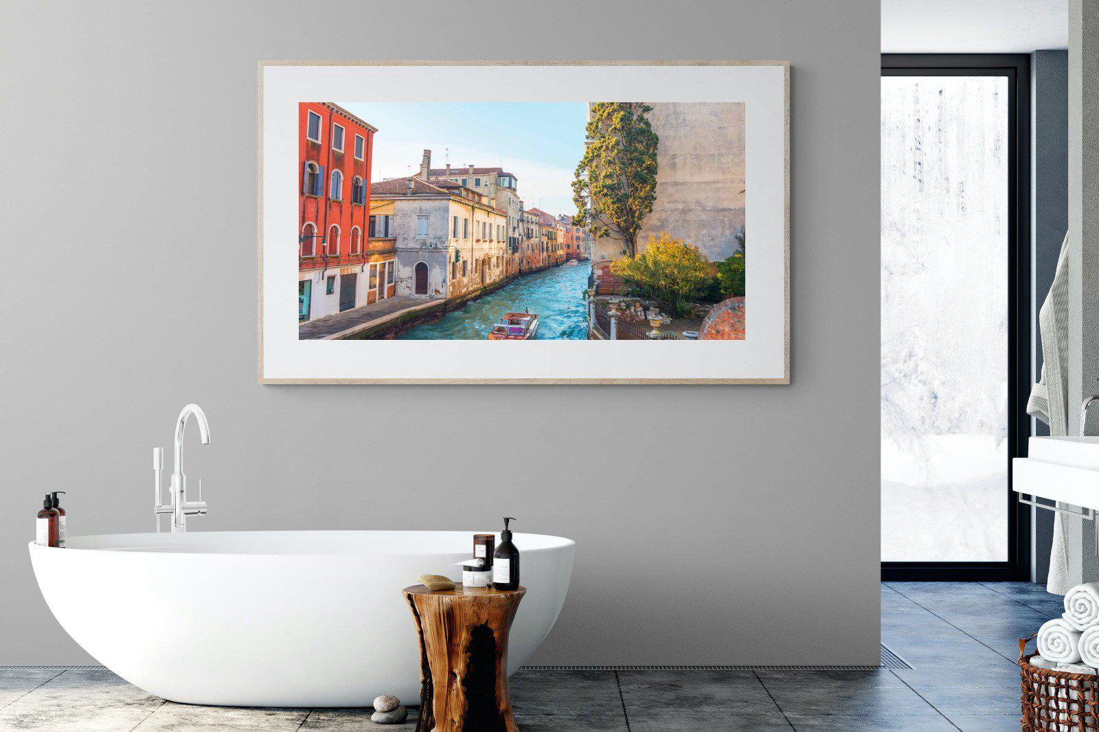Venice Canal-Wall_Art-180 x 110cm-Framed Print-Wood-Pixalot