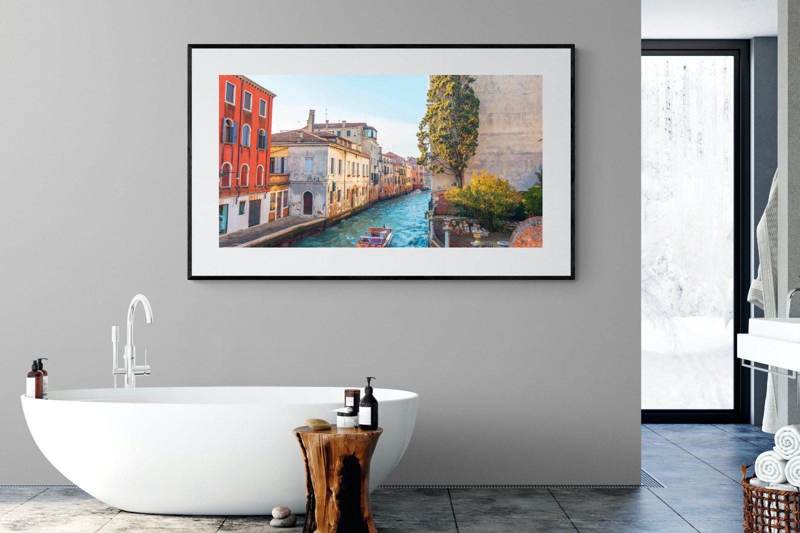 Venice Canal-Wall_Art-180 x 110cm-Framed Print-Black-Pixalot