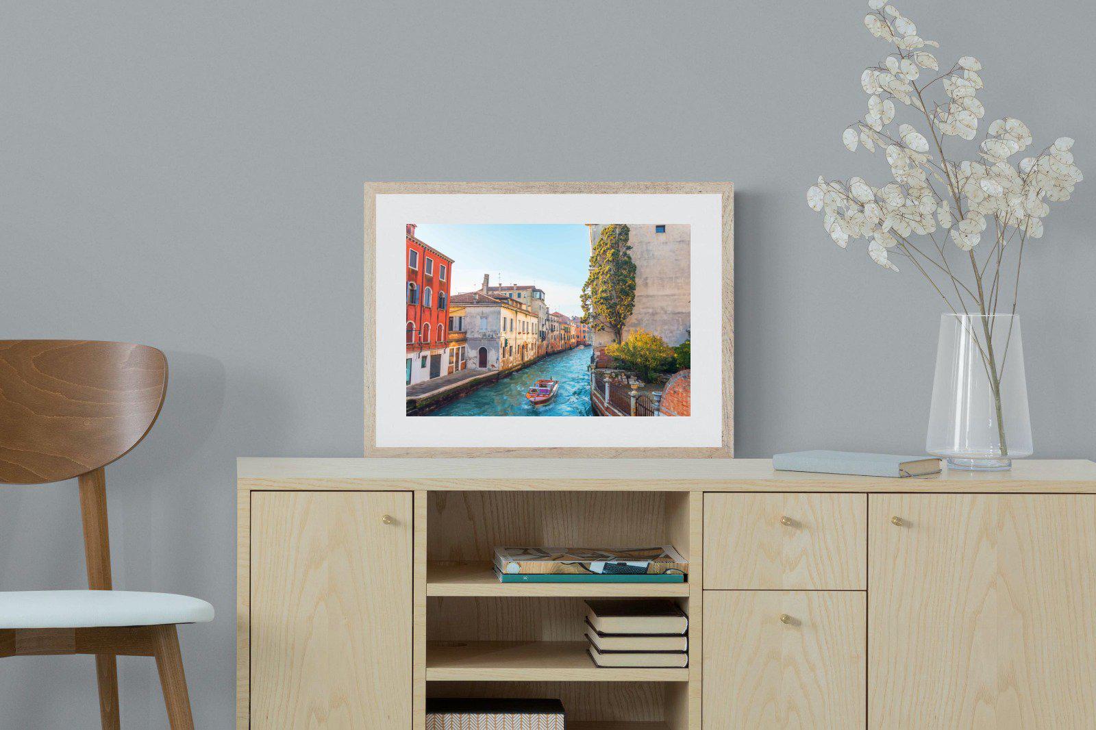 Venice Canal-Wall_Art-60 x 45cm-Framed Print-Wood-Pixalot
