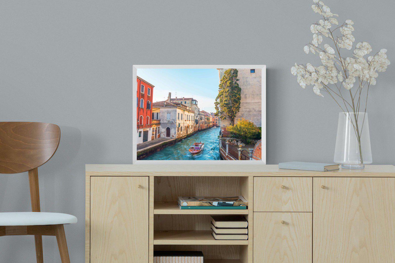 Venice Canal-Wall_Art-60 x 45cm-Mounted Canvas-White-Pixalot
