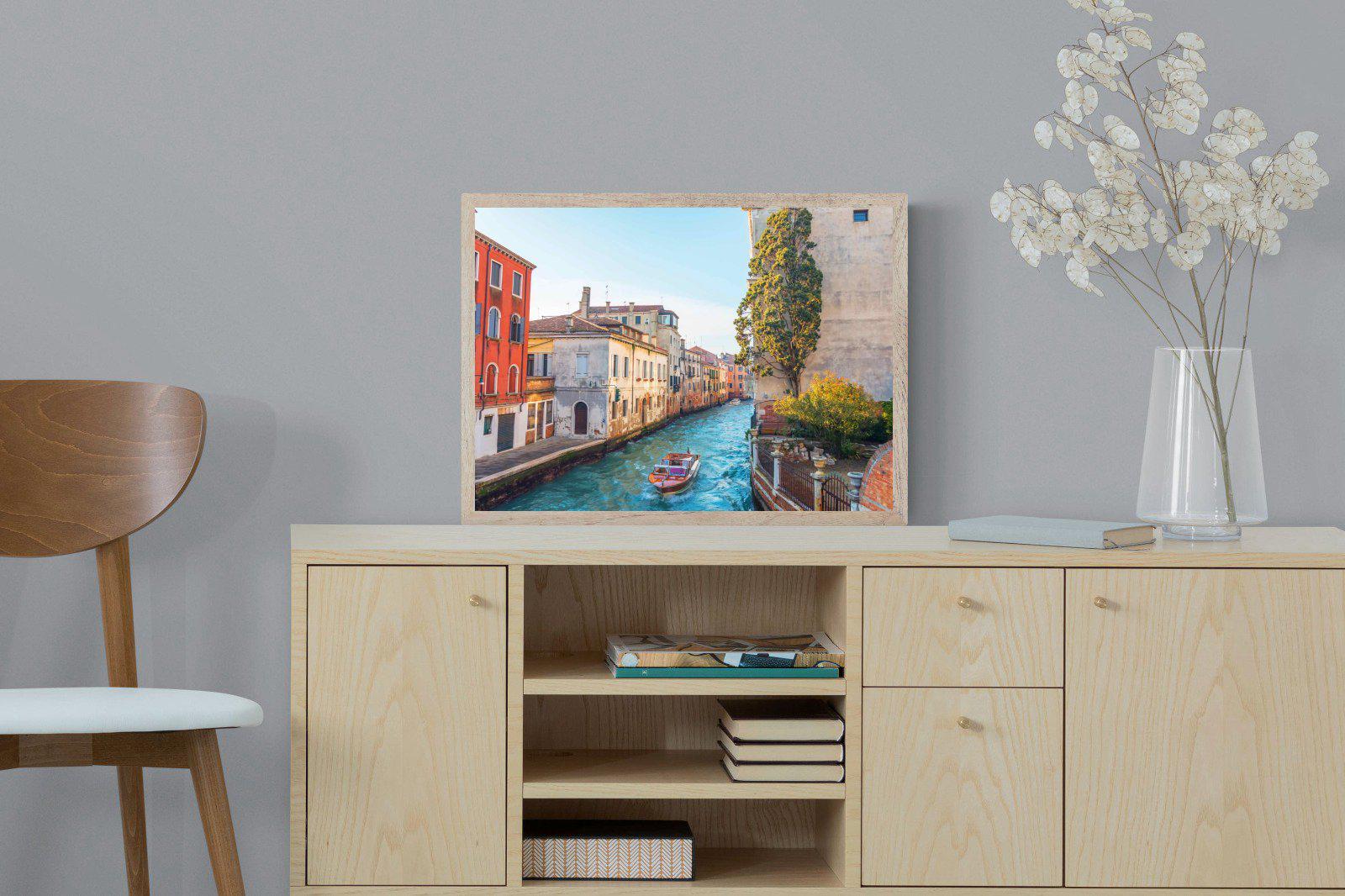 Venice Canal-Wall_Art-60 x 45cm-Mounted Canvas-Wood-Pixalot