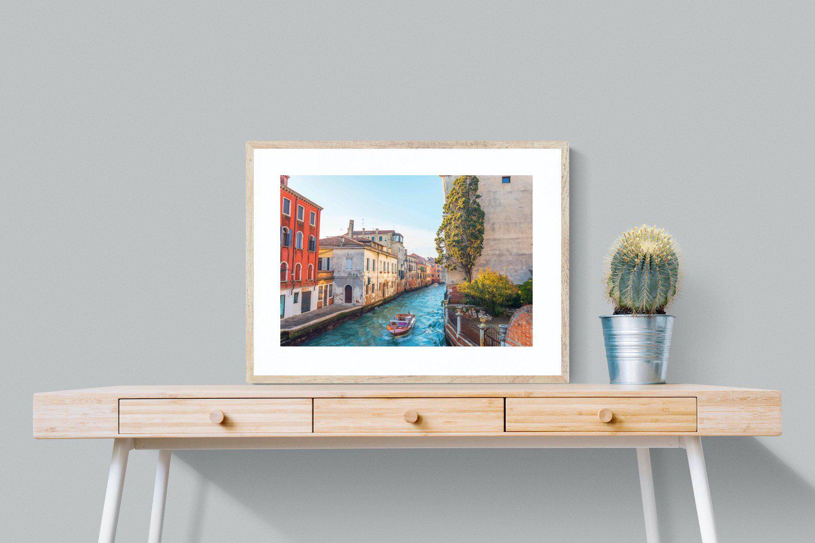 Venice Canal-Wall_Art-80 x 60cm-Framed Print-Wood-Pixalot