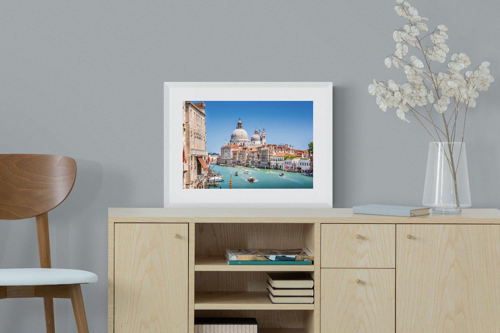 Venice-Wall_Art-60 x 45cm-Framed Print-White-Pixalot