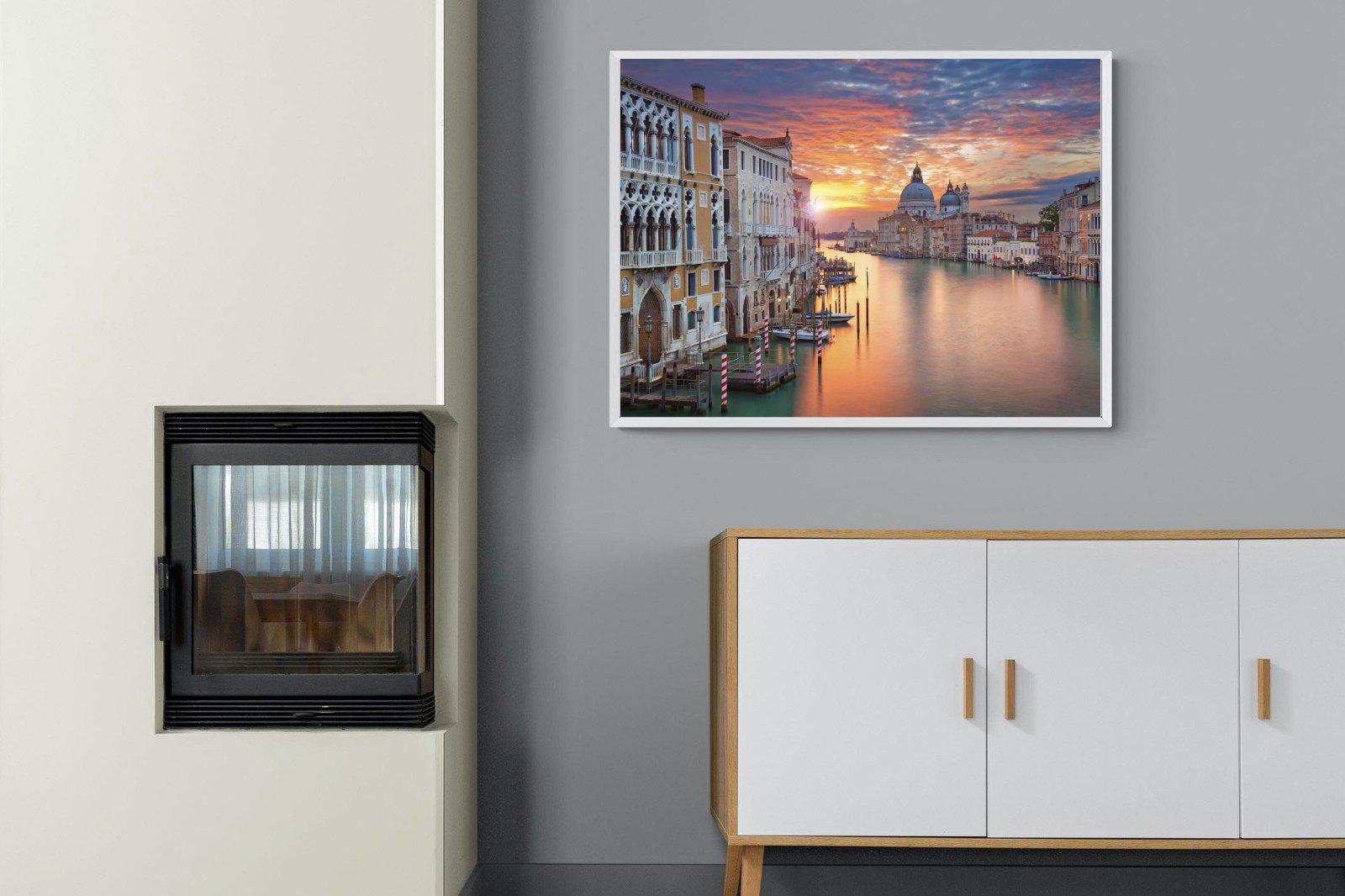 Venice at Dusk-Wall_Art-100 x 75cm-Mounted Canvas-White-Pixalot