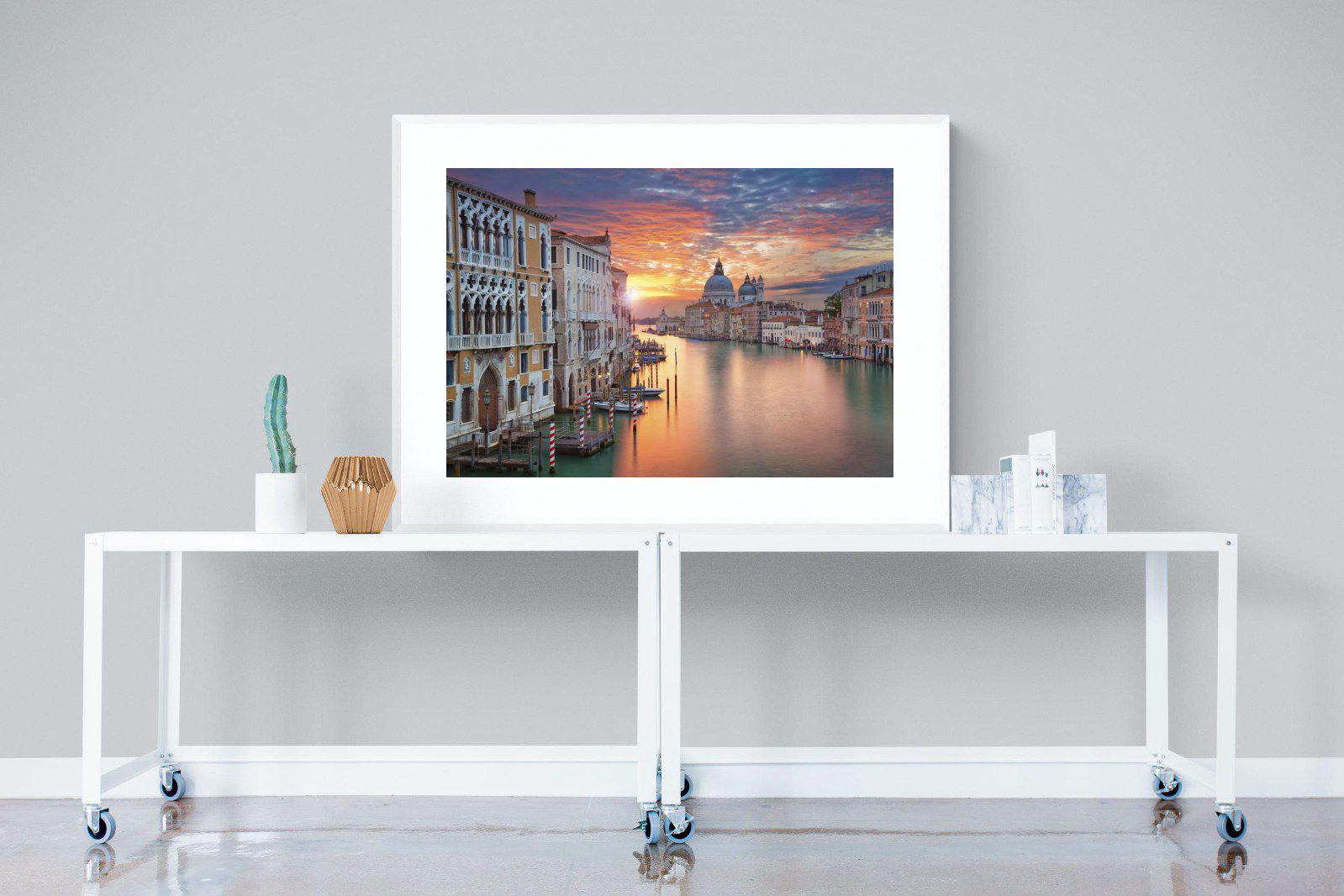 Venice at Dusk-Wall_Art-120 x 90cm-Framed Print-White-Pixalot