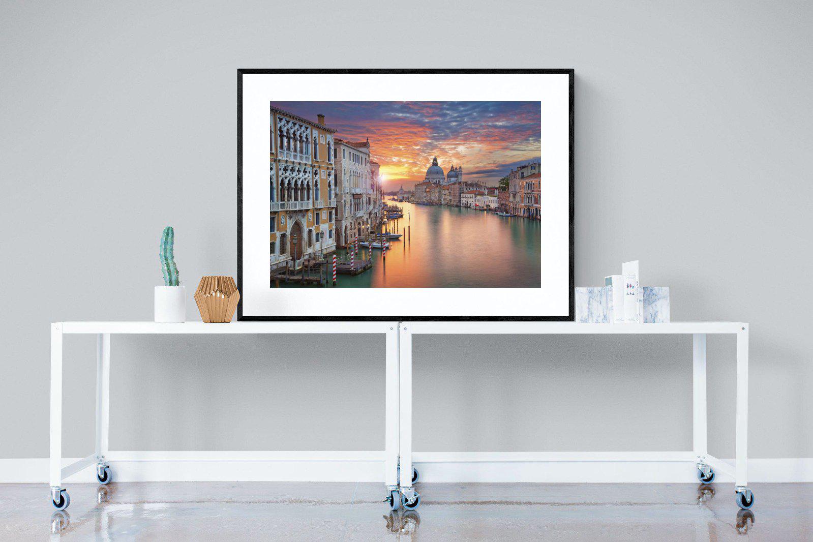 Venice at Dusk-Wall_Art-120 x 90cm-Framed Print-Black-Pixalot