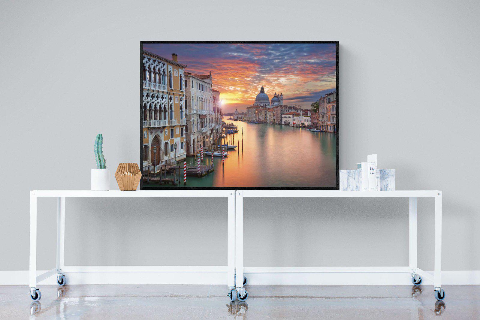 Venice at Dusk-Wall_Art-120 x 90cm-Mounted Canvas-Black-Pixalot