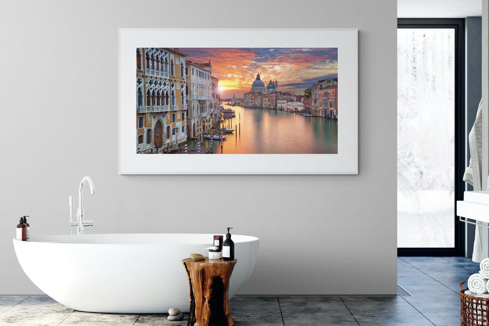 Venice at Dusk-Wall_Art-180 x 110cm-Framed Print-White-Pixalot